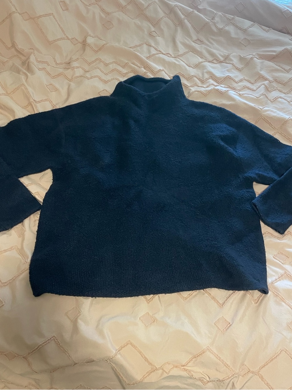Aritzia Group Wool thick Women's Mock Neck Sweater in Navy